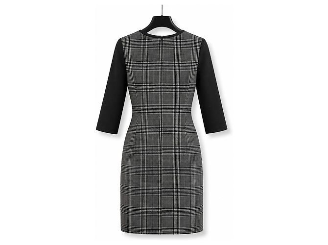 Vestido Weekend Max Mara para mujer de lana virgen con estampado Príncipe de Gales – IT 48 Negro Gris - vista 2
