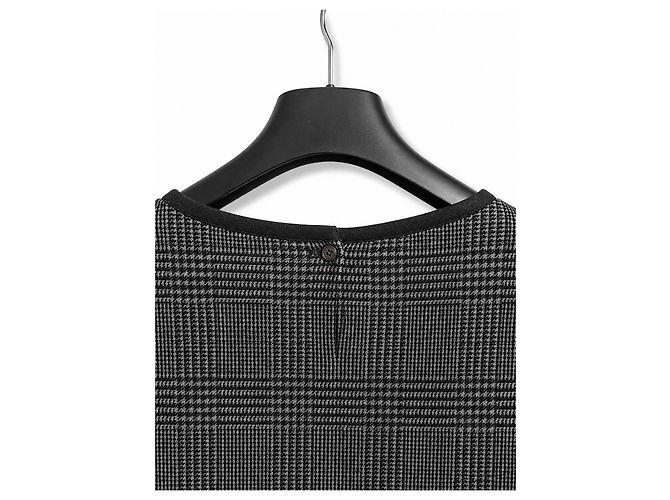 Vestido Weekend Max Mara para mujer de lana virgen con estampado Príncipe de Gales – IT 48 Negro Gris - vista 3