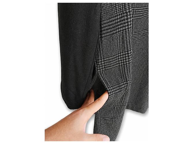 Vestido Weekend Max Mara para mujer de lana virgen con estampado Príncipe de Gales – IT 48 Negro Gris - vista 6