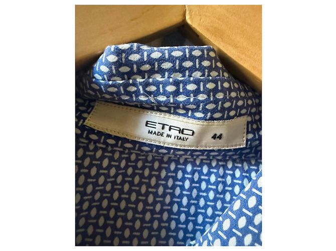 Camisa Etro Feminina Branco Azul - vista 3