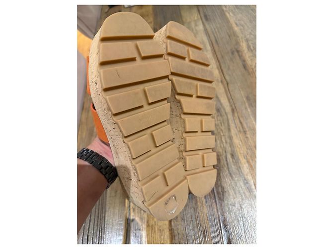 Hermès Chypre Keilabsatz-Sandalen in Orange - Ansicht 7