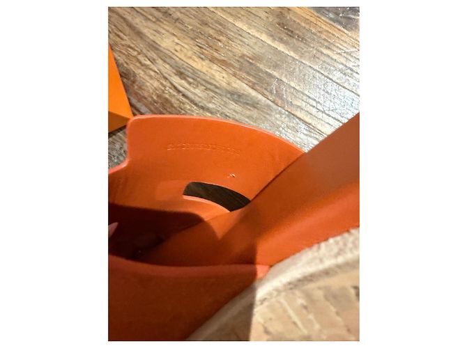 Hermès Chypre Keilabsatz-Sandalen in Orange - Ansicht 8
