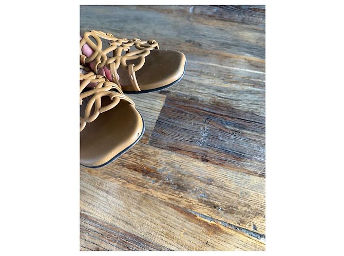 Sandali bassi Loewe Anagramme in pelle marrone - vista 4