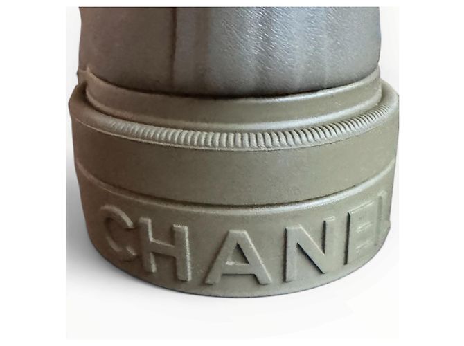Chanel CC Rubber Rain Boots Beige - view 16