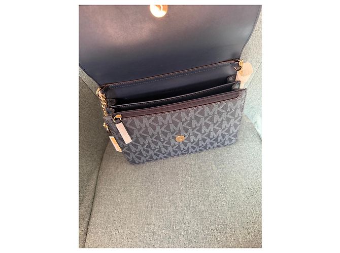 Michael Kors Borsa a Tracolla Monogram Blu Navy Blu scuro Monogramma - vista 4