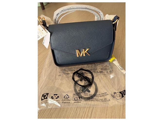 Borsa a tracolla Michael Kors Sylvia SM Flap Xbody - Pelle Blu Navy Blu scuro - vista 2