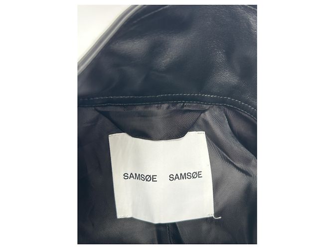 Veste en cuir noire Samsoe & Samsoe XS - vue 5