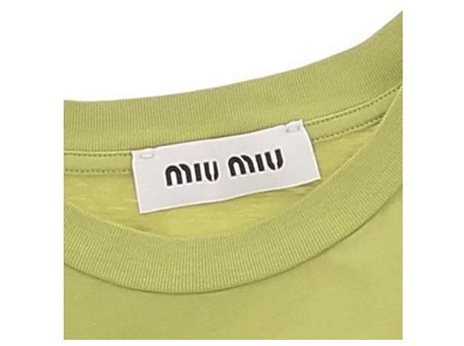 T-shirt Miu Miu de algodão verde - vista 5