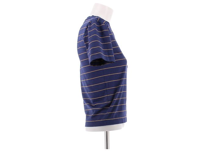Camiseta de rayas azul marino Miu Miu de algodón - vista 3