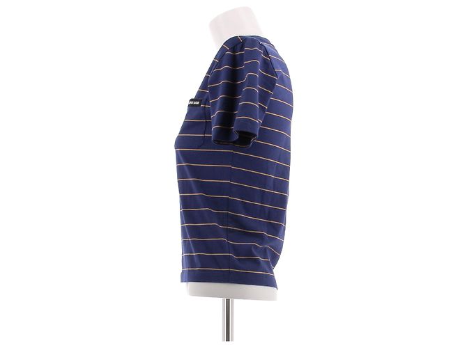 Camiseta de rayas azul marino Miu Miu de algodón - vista 4