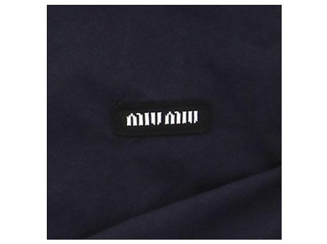 T-shirt Miu Miu in cotone blu navy - vista 6