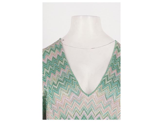 Vestido largo Missoni verde de viscosa - vista 2