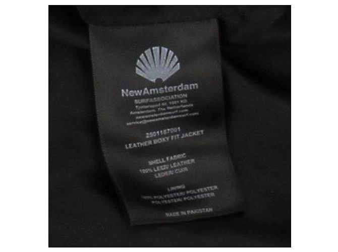 Autre Marque Giacca in pelle nera New Amsterdam Nero - vista 5