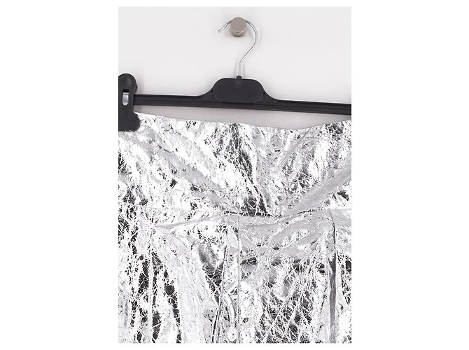 Autre Marque Falda de algodón plateada NICCOLÒ PASQUALETTI XS Plata - vista 2