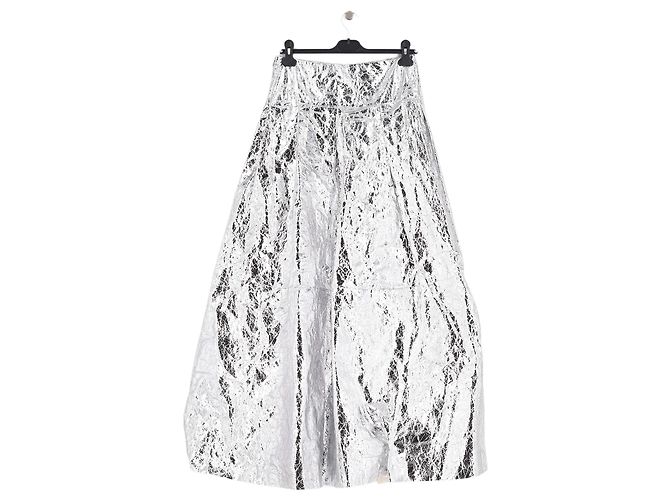 Autre Marque Falda de algodón plateada NICCOLÒ PASQUALETTI XS Plata - vista 4