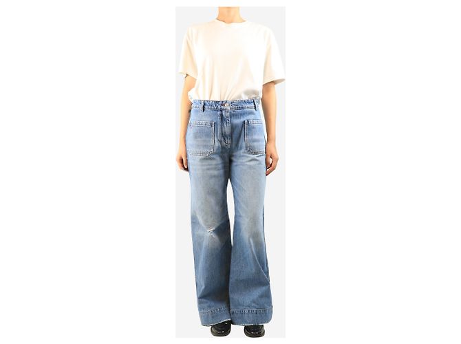 Victoria Beckham Denim Jeans Blue Mid Wash - Größe L Blau - Ansicht 2