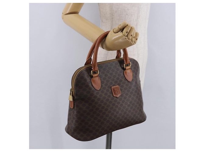 Céline CELINE Sac à main en toile Macadam PVC Cuir Marron Or - vue 23
