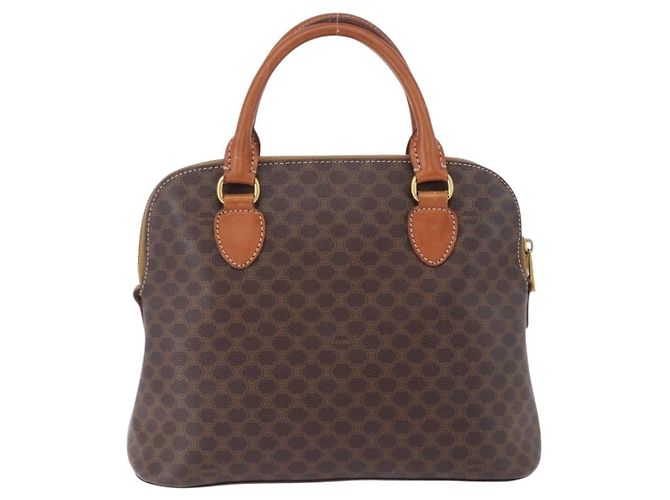 Céline CELINE Sac à main en toile Macadam PVC Cuir Marron Or - vue 3