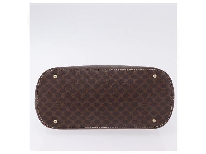 Céline CELINE Sac à main en toile Macadam PVC Cuir Marron Or - vue 9