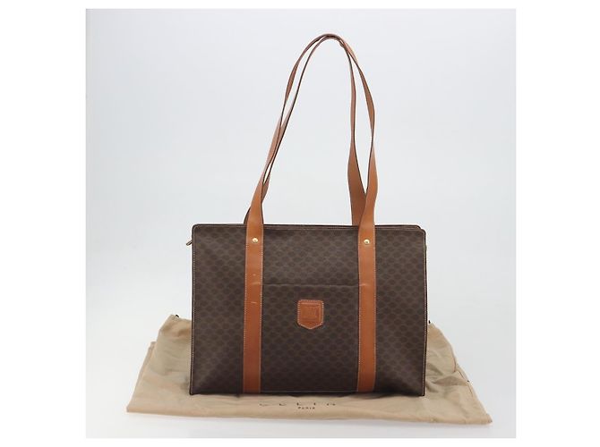 Céline CELINE Macadam Tote Bag PVC Leder Braun Goldfarben - Ansicht 12