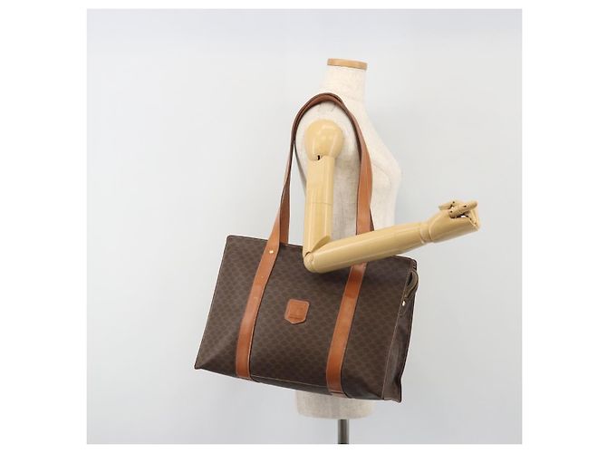 Céline CELINE Macadam Tote Bag PVC Leder Braun Goldfarben - Ansicht 26