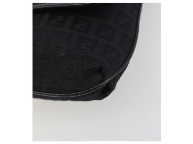 FENDI Zucchino Canvas Schultertasche Schwarz Silber - Ansicht 14