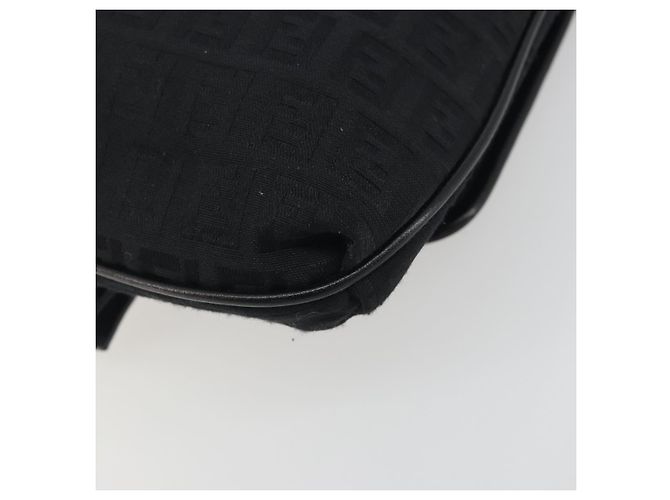 FENDI Zucchino Canvas Schultertasche Schwarz Silber - Ansicht 16