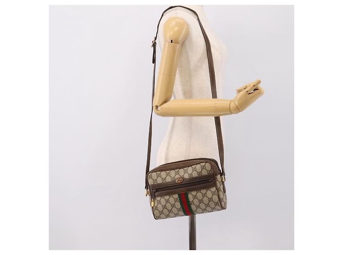 GUCCI GG Supreme Web Sherry Line Shoulder Bag PVC Beige 010 378 - vista 21