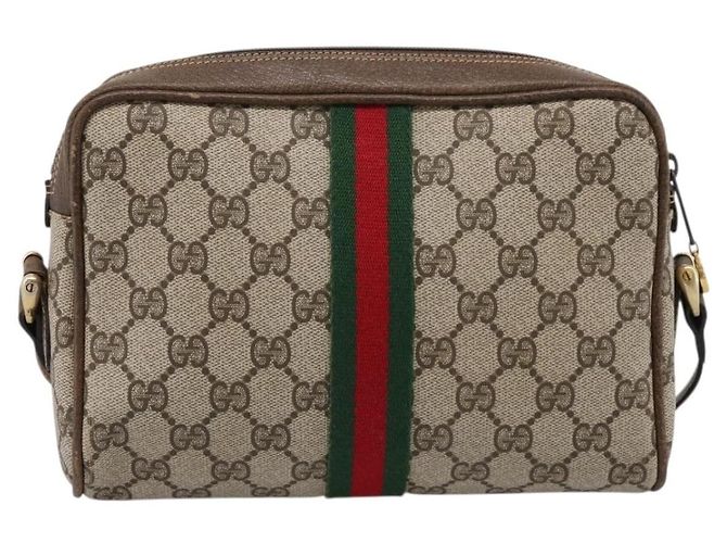 GUCCI GG Supreme Web Sherry Line Shoulder Bag PVC Beige 010 378 - vista 3