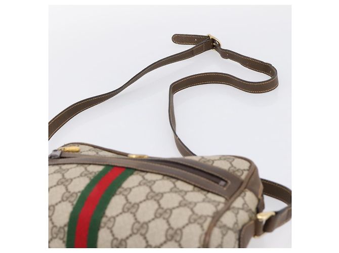 GUCCI GG Supreme Web Sherry Line Shoulder Bag PVC Beige 010 378 - vista 8