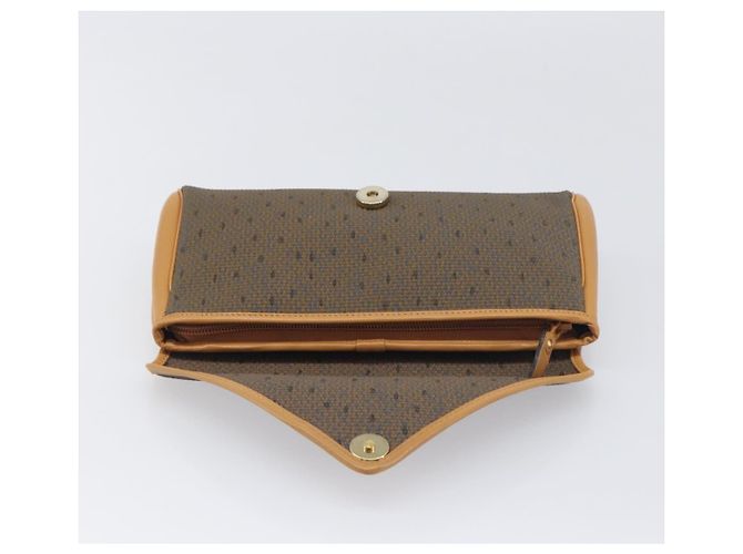 Autre Marque SAINT LAURENT Clutch Bag PVC Canvas Brown Gold - vista 13