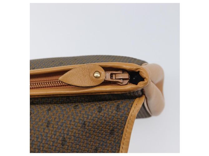Autre Marque SAINT LAURENT Clutch Bag PVC Canvas Brown Gold - vista 15