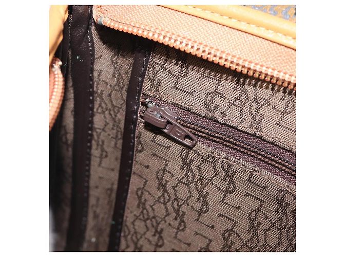 Autre Marque SAINT LAURENT Clutch Bag PVC Canvas Brown Gold - vista 20