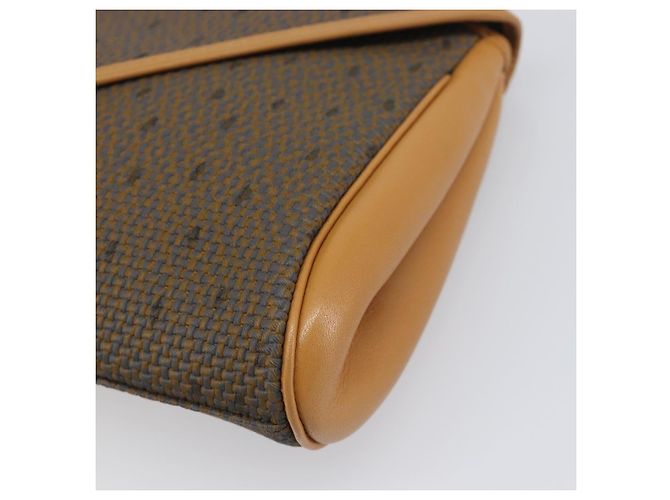Autre Marque SAINT LAURENT Clutch Bag PVC Canvas Brown Gold - vista 8