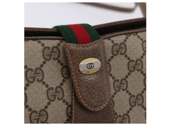 GUCCI GG Supreme Web Sherry Line Shoulder Bag PVC Beige 72 02 024 - vista 14
