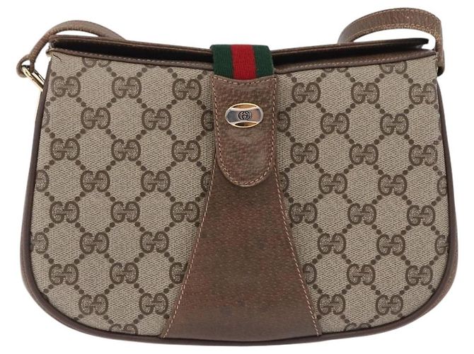 GUCCI GG Supreme Web Sherry Line Shoulder Bag PVC Beige 72 02 024 - vista 2