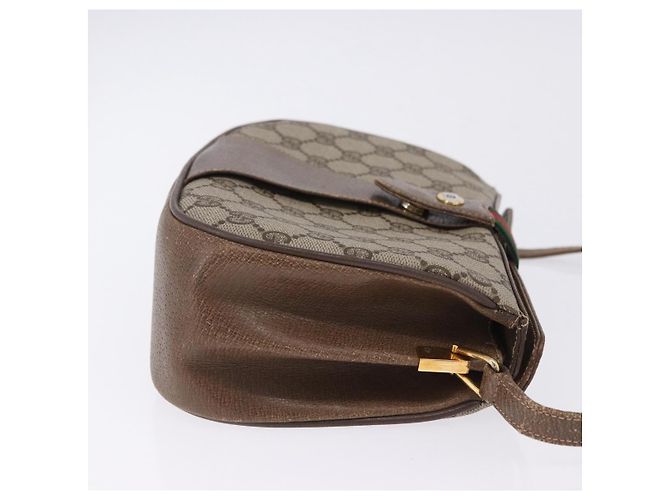 GUCCI GG Supreme Web Sherry Line Shoulder Bag PVC Beige 72 02 024 - vista 4