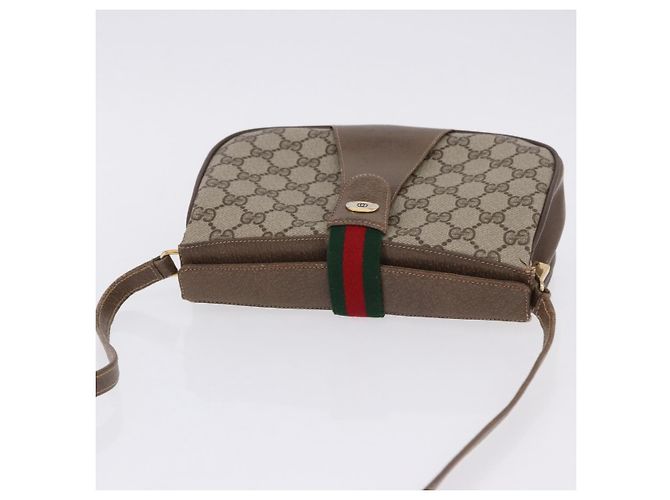 GUCCI GG Supreme Web Sherry Line Shoulder Bag PVC Beige 72 02 024 - vista 6