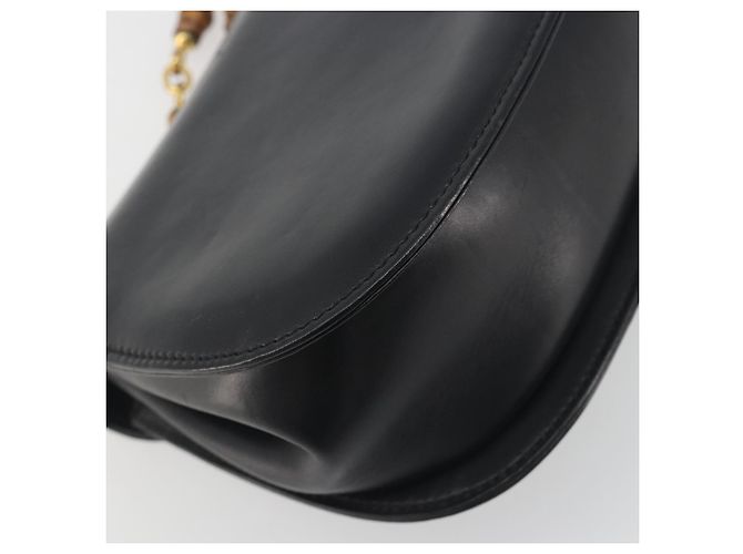 GUCCI Bamboo Chain Shoulder Bag Leather Black Gold 001 115 1497 - vista 16