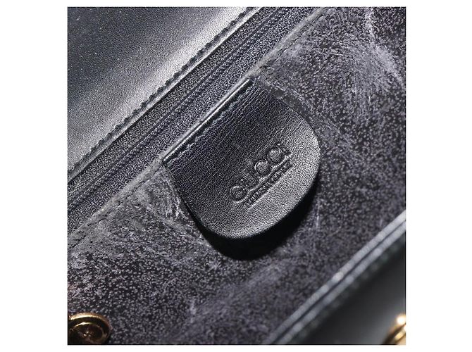 GUCCI Bamboo Chain Shoulder Bag Leather Black Gold 001 115 1497 - vista 19