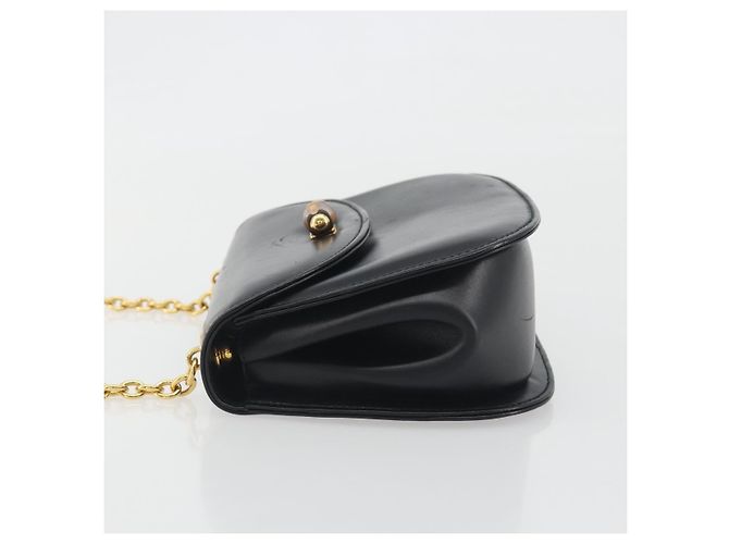 GUCCI Bamboo Chain Shoulder Bag Leather Black Gold 001 115 1497 - vista 4