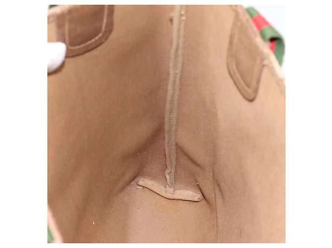 GUCCI GG Supreme Web Sherry Line Tote Bag PVC Beige Gold 39.02.003 - vista 18