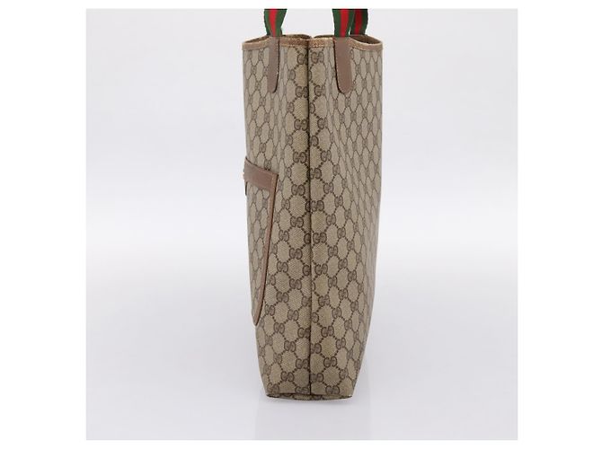 GUCCI GG Supreme Web Sherry Line Tote Bag PVC Beige Gold 39.02.003 - vista 4