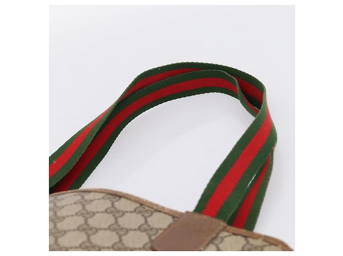 GUCCI GG Supreme Web Sherry Line Tote Bag PVC Beige Gold 39.02.003 - vista 8
