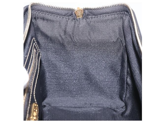 FENDI Pecan Canvas Boston Bag PVC Black Brown gold - vista 18