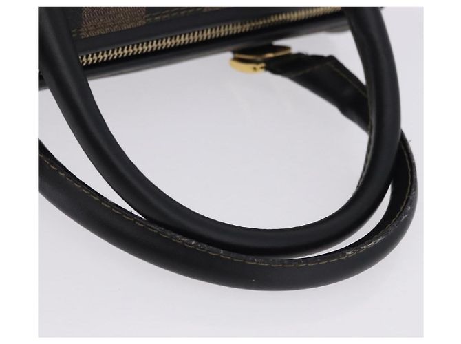 FENDI Pecan Canvas Boston Bag PVC Black Brown gold - vista 7