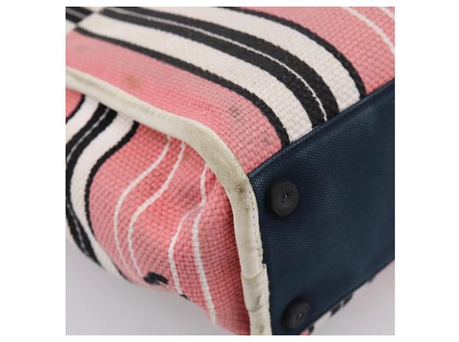 CHANEL Handtasche aus Canvas rosa silber CC - Ansicht 16