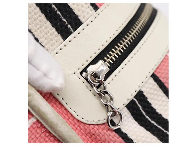 CHANEL Handtasche aus Canvas rosa silber CC - Ansicht 24