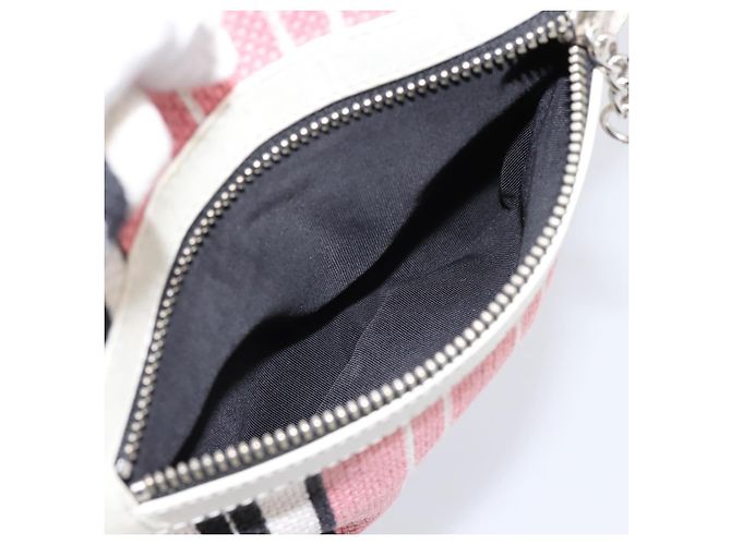 CHANEL Handtasche aus Canvas rosa silber CC - Ansicht 25