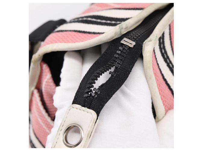 CHANEL Handtasche aus Canvas rosa silber CC - Ansicht 7